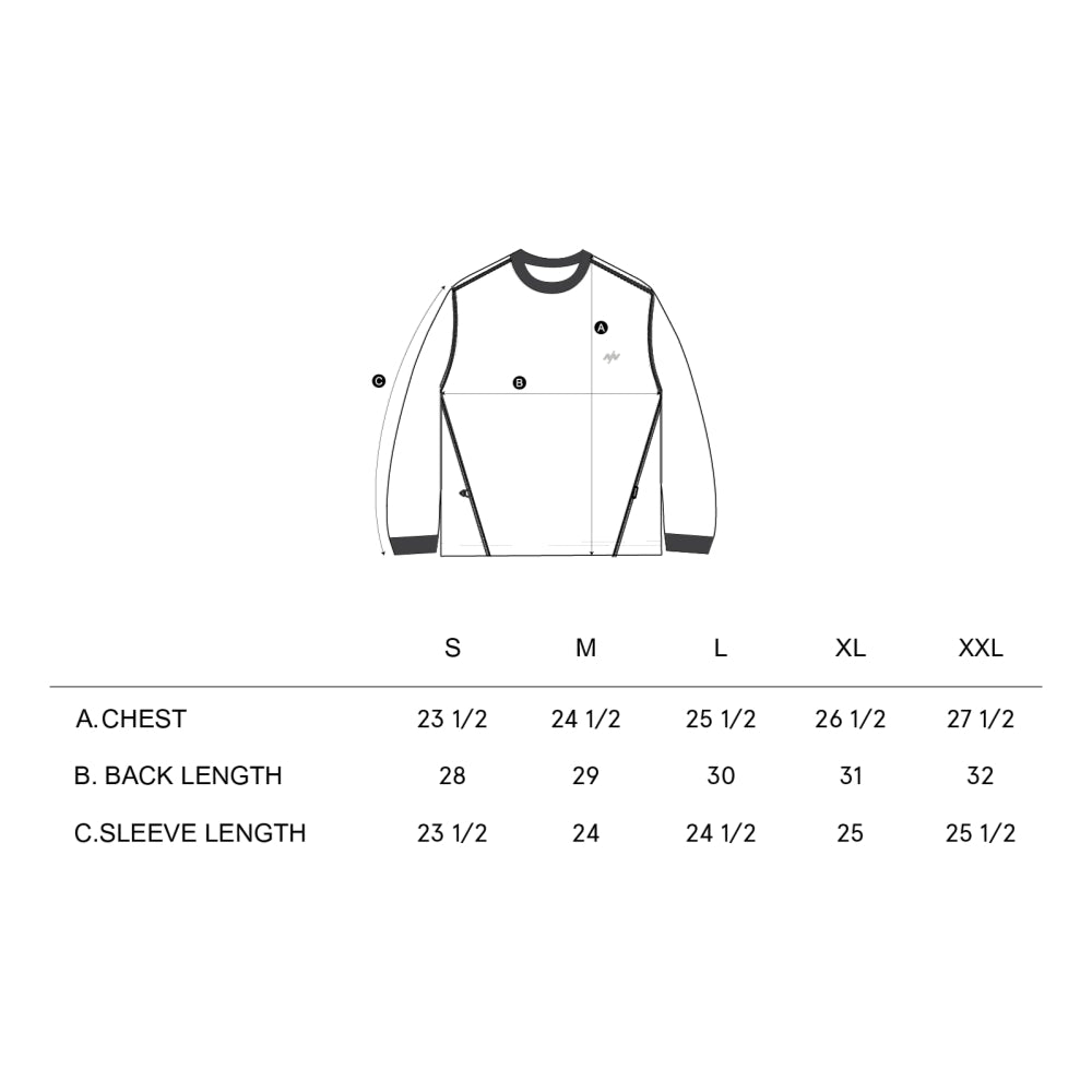 NINE POINT NINE DUO L/S TEE-BLACK