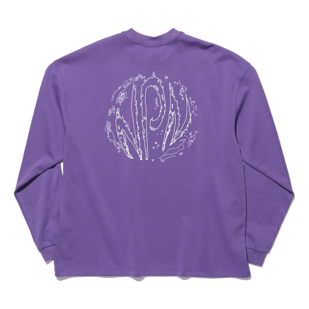 NINE POINT NINE ELEMENT L/S GRAPHIC TEE - NPN WORLD-PURPLE