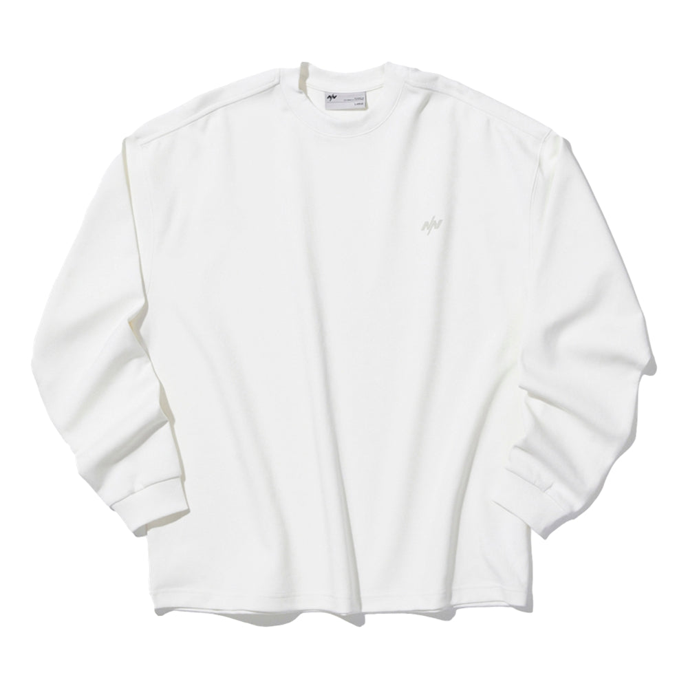 NINE POINT NINE ELEMENT BASE LOGO L/S TEE-WHITE