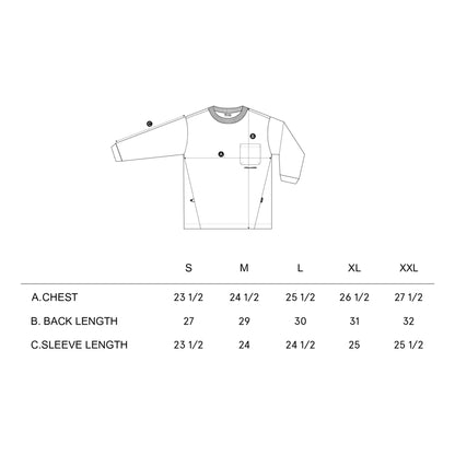 NINE POINT NINE ELEMENT POCKET L/S TEE-BLACK