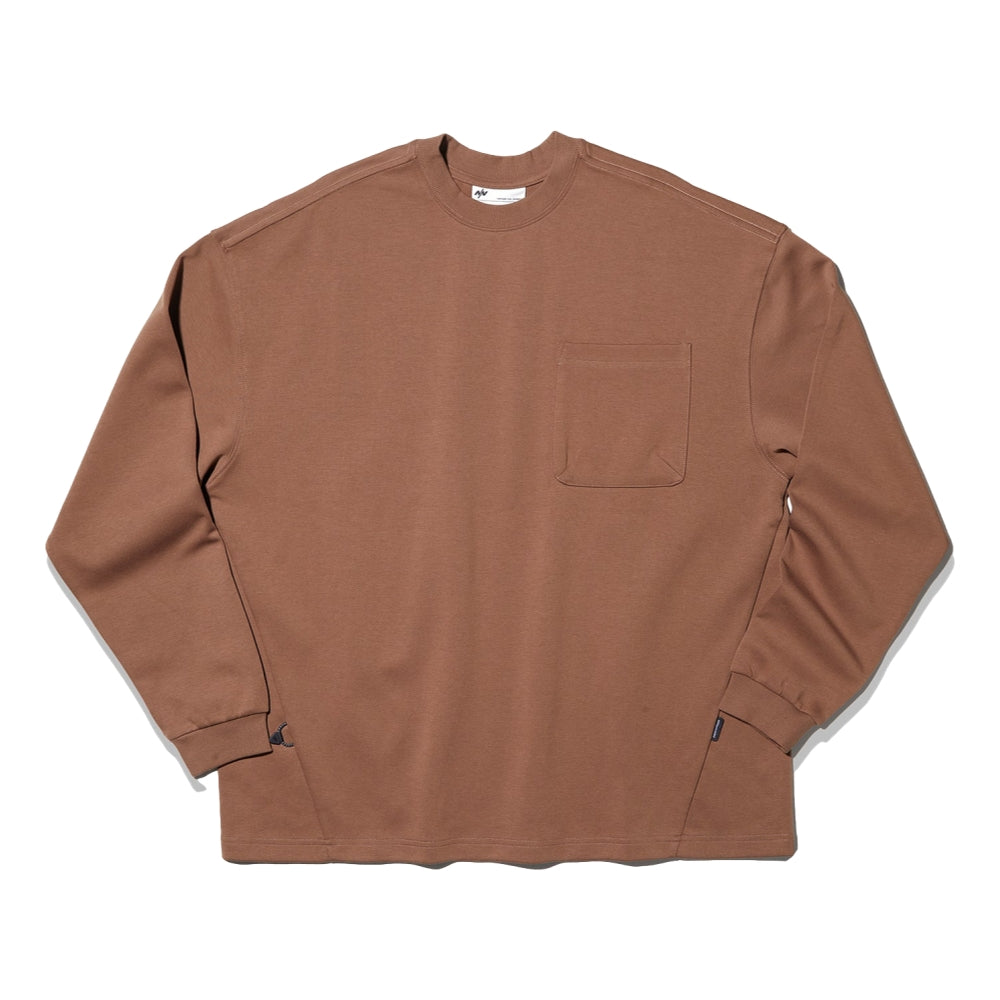 NINE POINT NINE ELEMENT POCKET L/S TEE-BROWN