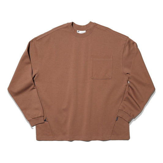NINE POINT NINE ELEMENT POCKET L/S TEE-BROWN