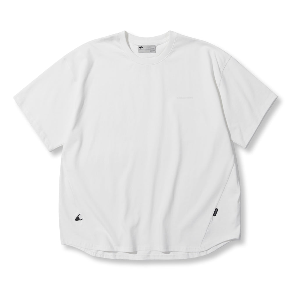 NINE POINT NINE ELEMENT BASE LOGO S/S ROUND TEE-WHITE – Open Dialogue