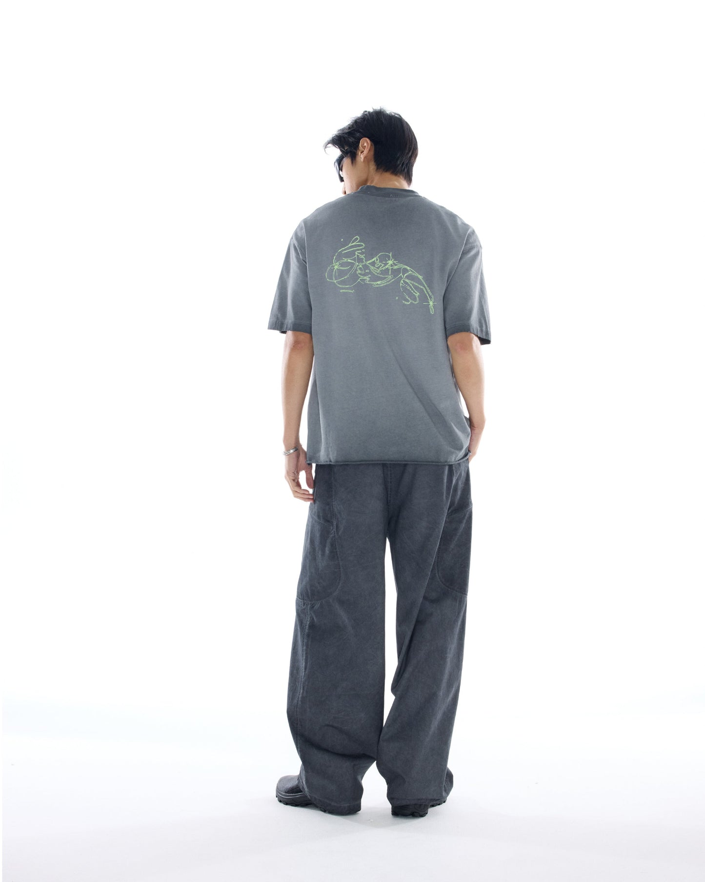 NINE POINT NINE ELEMENT SIDE POCKET ARC PANTS-WASH GREY