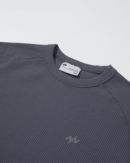NINE POINT NINE ELEMENT SOLOTEX WAFFLE TEE-GREY