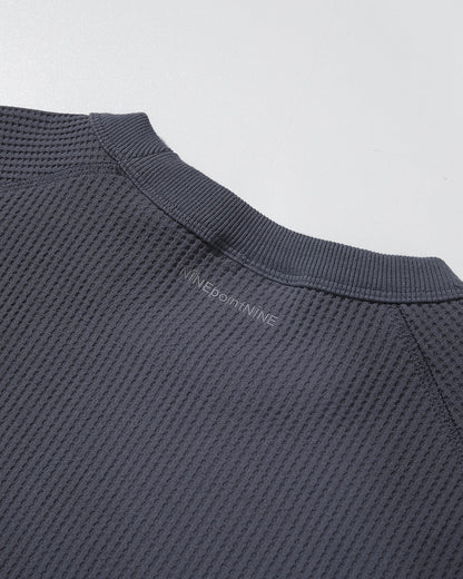 NINE POINT NINE ELEMENT SOLOTEX WAFFLE TEE-GREY