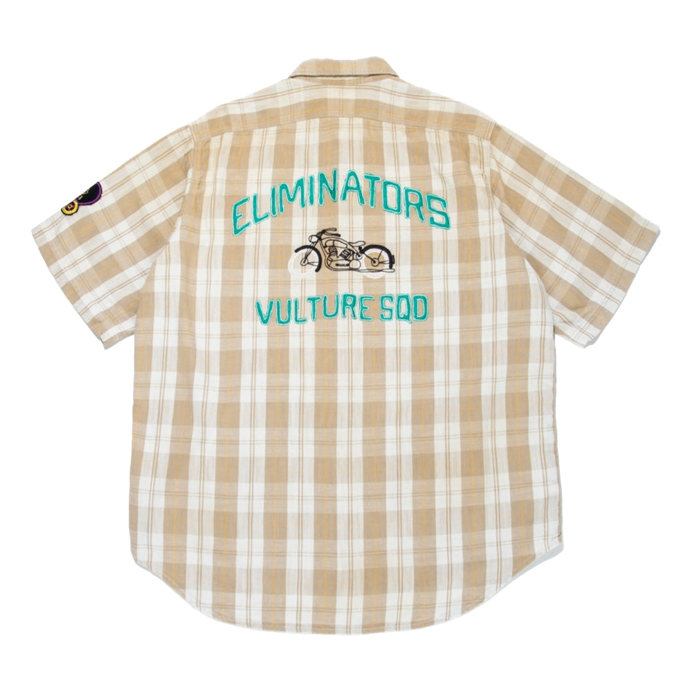 BOWWOW ELIMINATORS S/S FLANNEL SHIRT-BEIGE