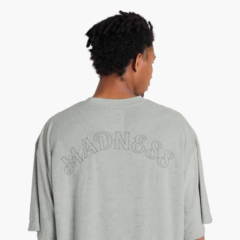 MADNESS EMBROIDERY CVC TERRY TEE-LIGHT GREY