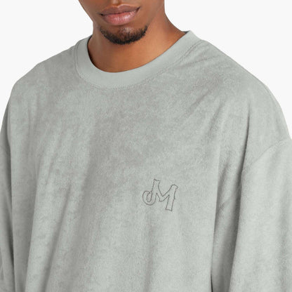 MADNESS EMBROIDERY CVC TERRY TEE-LIGHT GREY