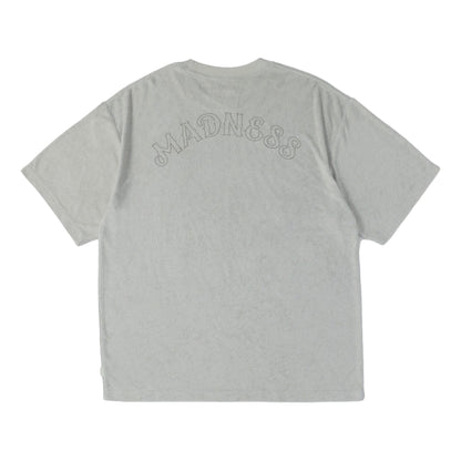 MADNESS EMBROIDERY CVC TERRY TEE-LIGHT GREY