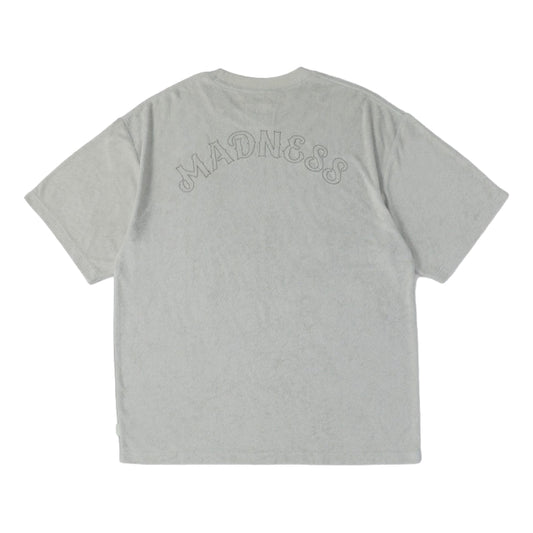 MADNESS EMBROIDERY CVC TERRY TEE-LIGHT GREY