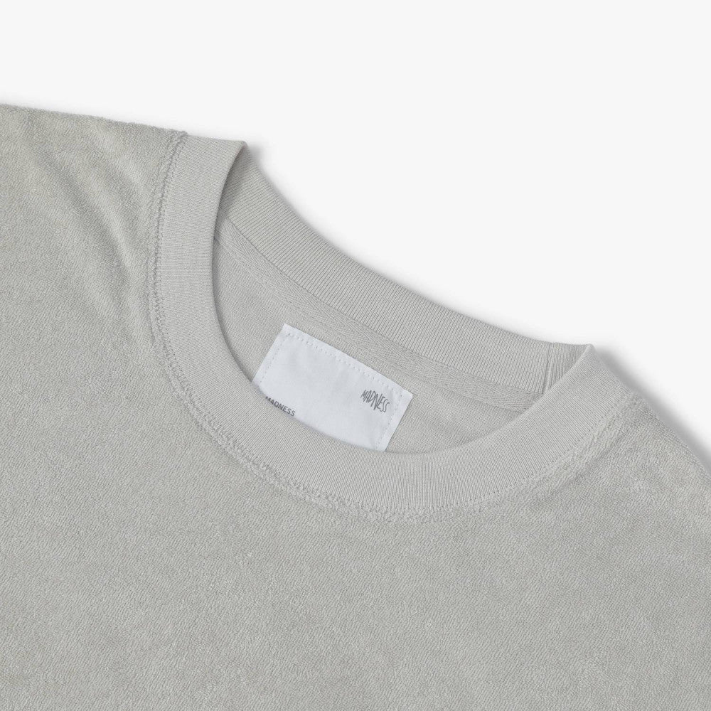 MADNESS EMBROIDERY CVC TERRY TEE-LIGHT GREY