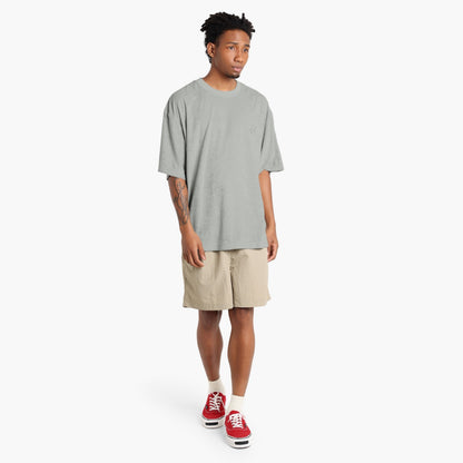 MADNESS EMBROIDERY CVC TERRY TEE-LIGHT GREY