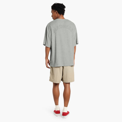 MADNESS EMBROIDERY CVC TERRY TEE-LIGHT GREY