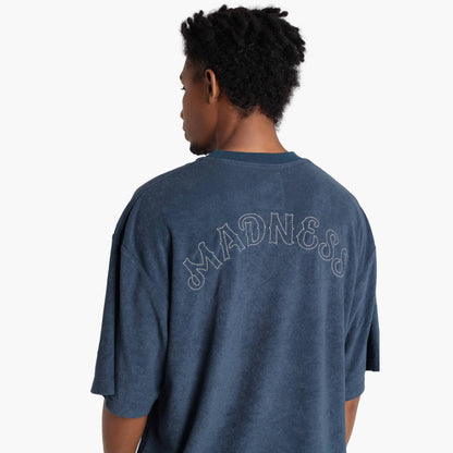 MADNESS EMBROIDERY CVC TERRY TEE-NAVY