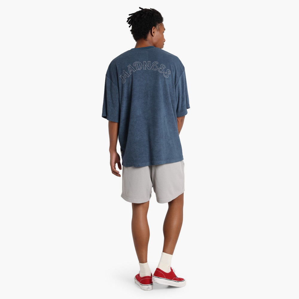 MADNESS EMBROIDERY CVC TERRY TEE-NAVY