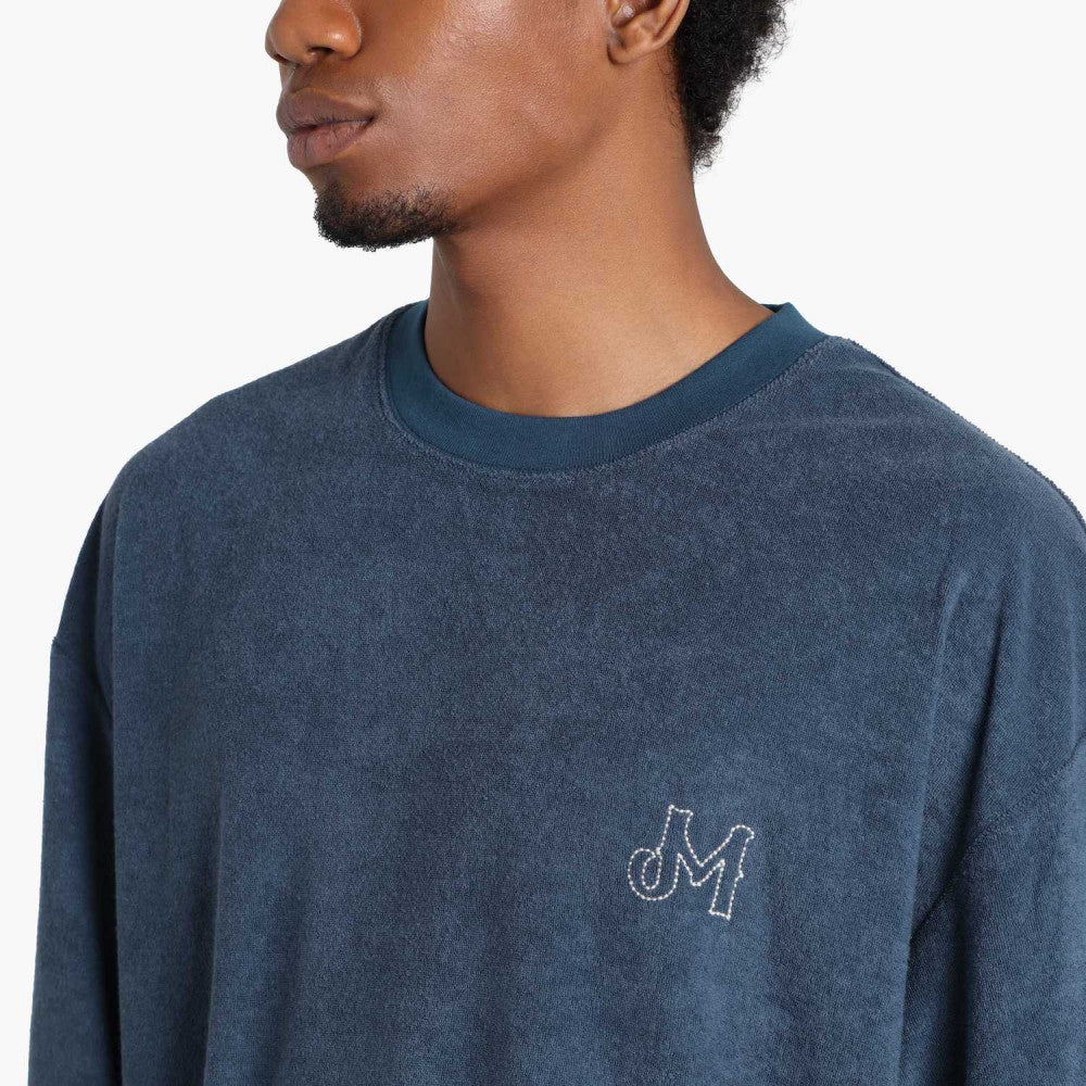MADNESS EMBROIDERY CVC TERRY TEE-NAVY