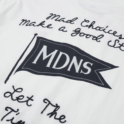 MADNESS EMBROIDERY PRINT TEE-WHITE