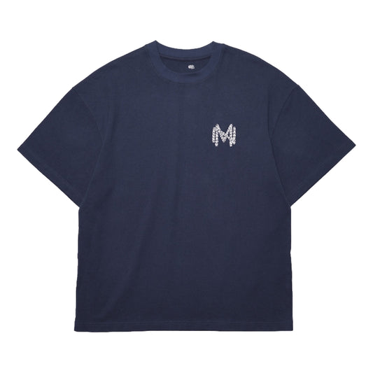 MADNESS EMBROIDERY TEE-NAVY