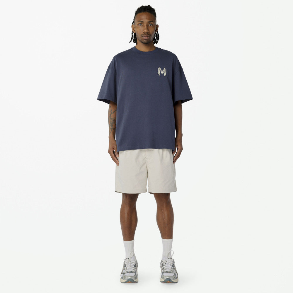 MADNESS EMBROIDERY TEE-NAVY