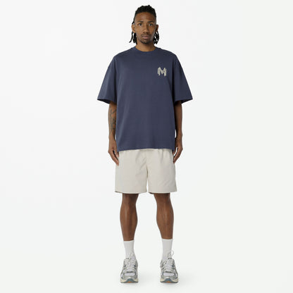 MADNESS EMBROIDERY TEE-NAVY