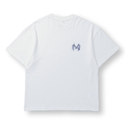 MADNESS EMBROIDERY TEE-WHITE