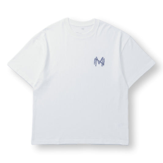 MADNESS EMBROIDERY TEE-WHITE