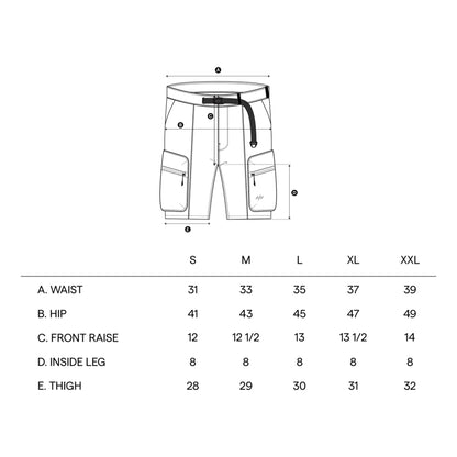 NINE POINT NINE ESCAPE BREATHE 3D POCKET SHORTS-BLACK