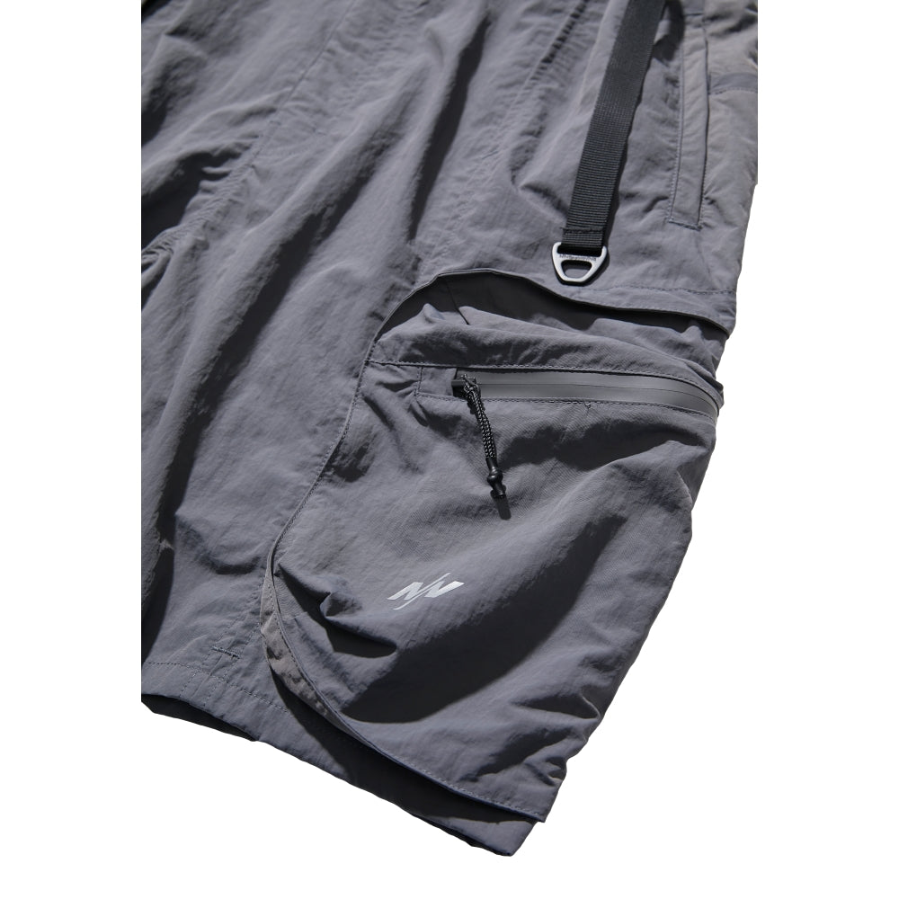 NINE POINT NINE ESCAPE BREATHE SHORTS-LIGHT GREY
