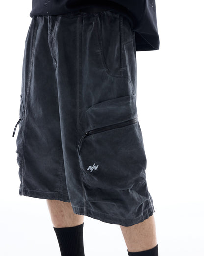 NINE POINT NINE ESCAPE T4 WIDE SHORTS-WASH GREY