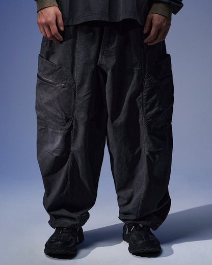 NINE POINT NINE ELEMENT DYE POCKET PANTS-WASHED BLACK