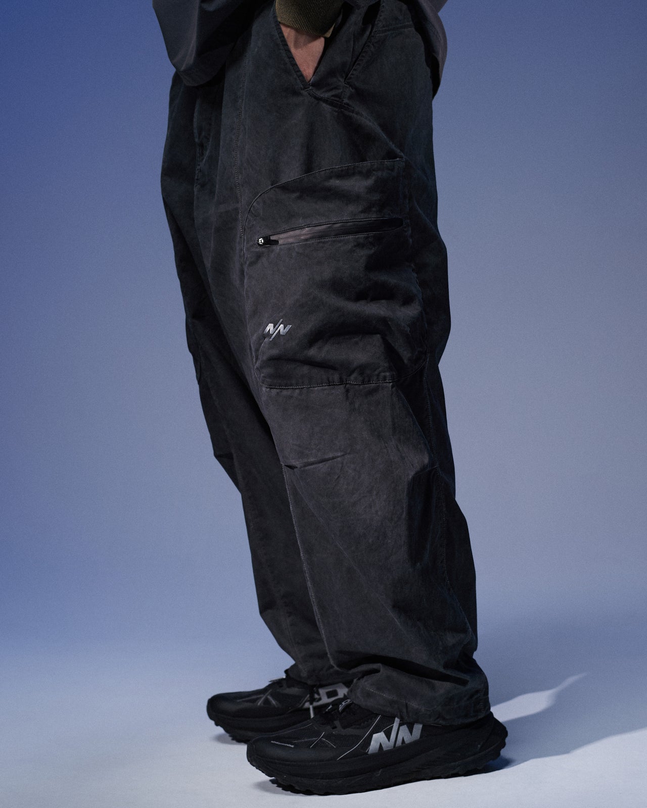 NINE POINT NINE ELEMENT DYE POCKET PANTS-WASHED BLACK