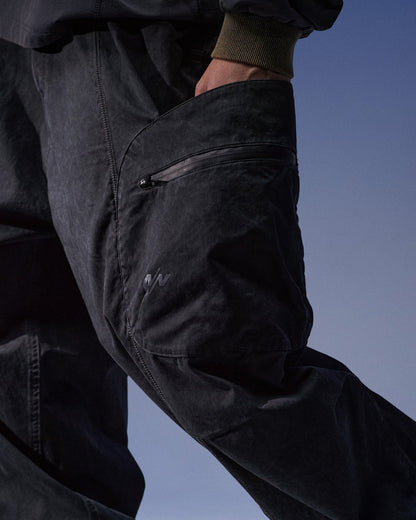 NINE POINT NINE ELEMENT DYE POCKET PANTS-WASHED BLACK