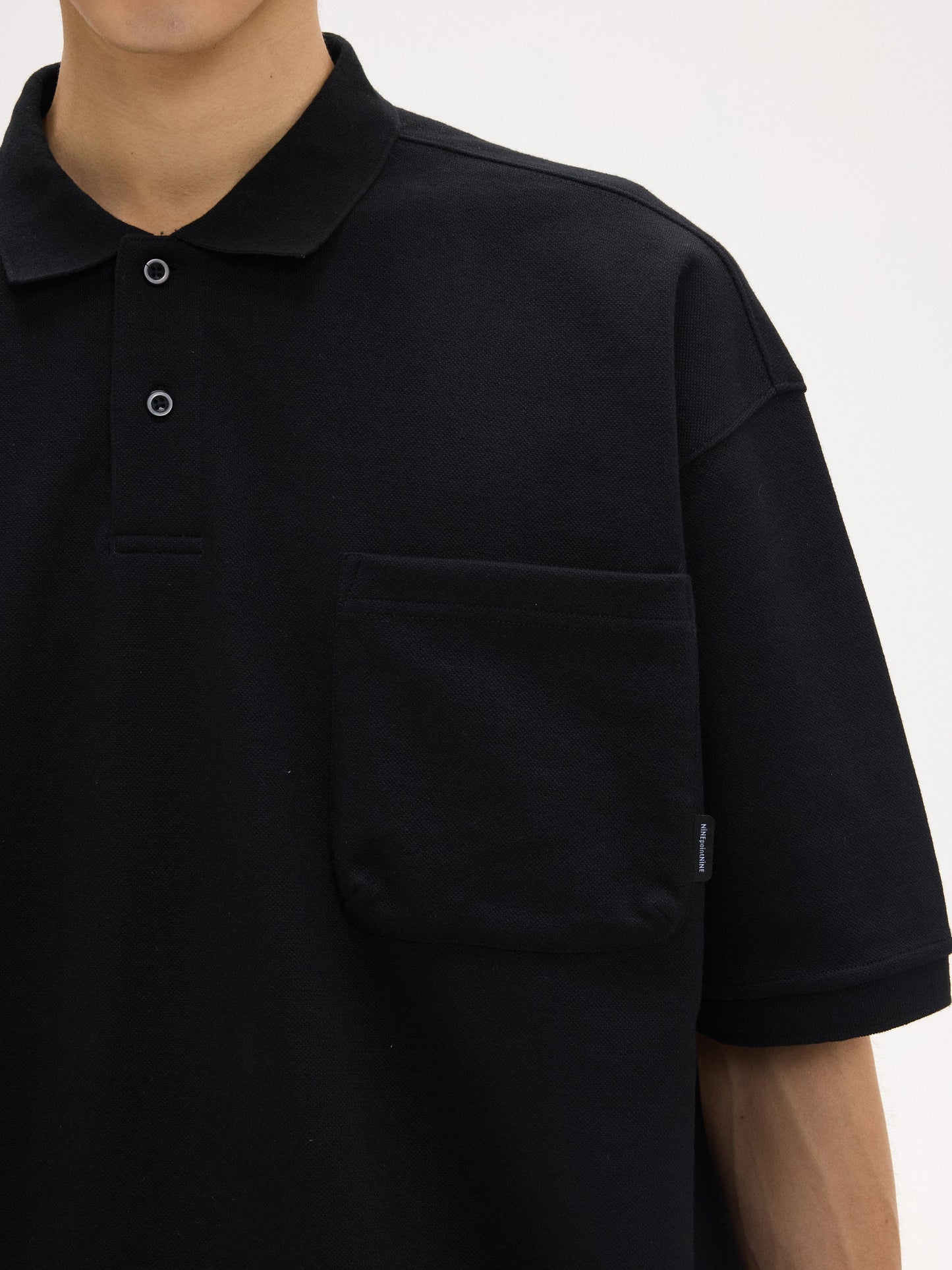 NINE POINT NINE ELEMENT S/S POLO SHIRT-BLACK