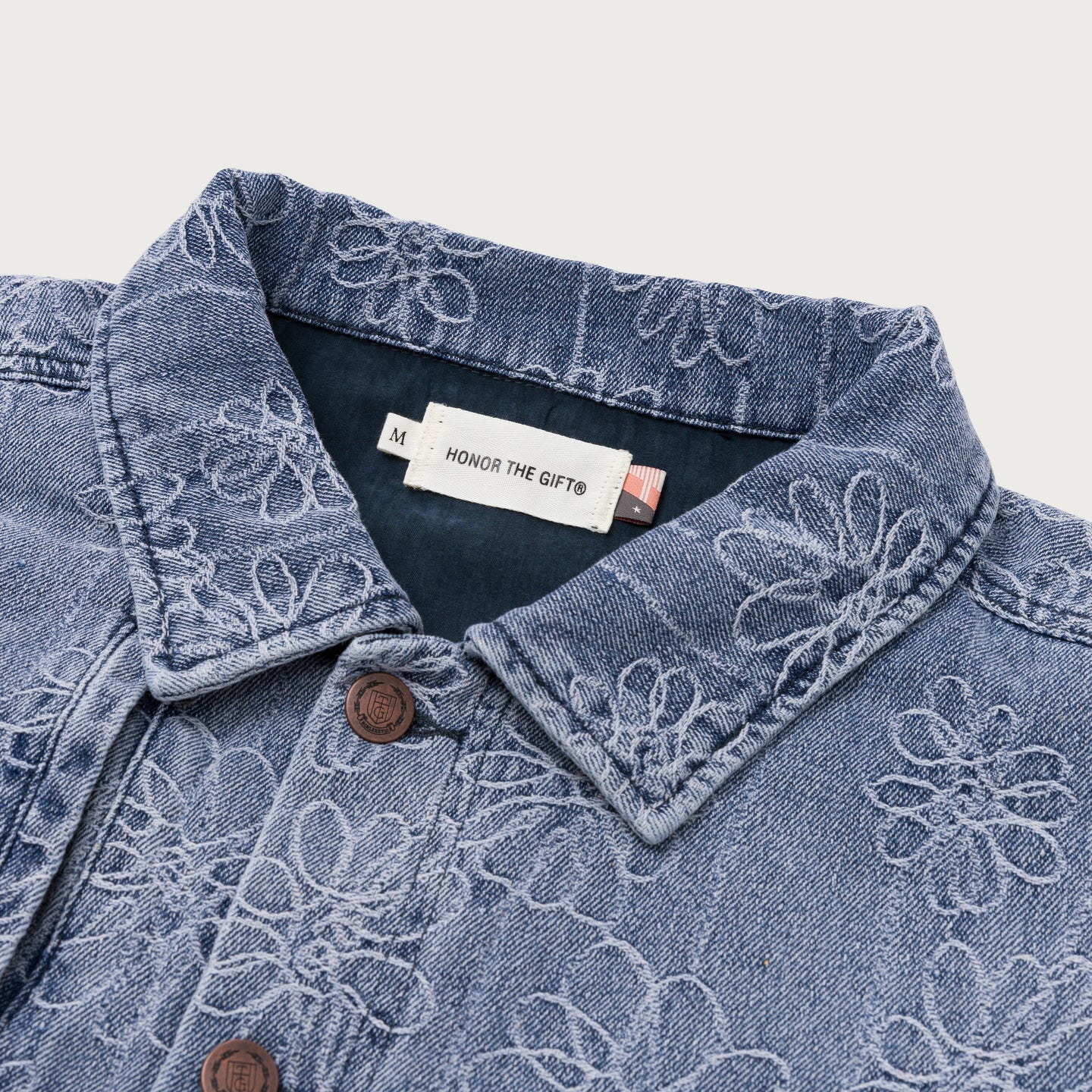 HONOR THE GIFT FLOWER JACQUARD JACKET-LIGHT INDIGO