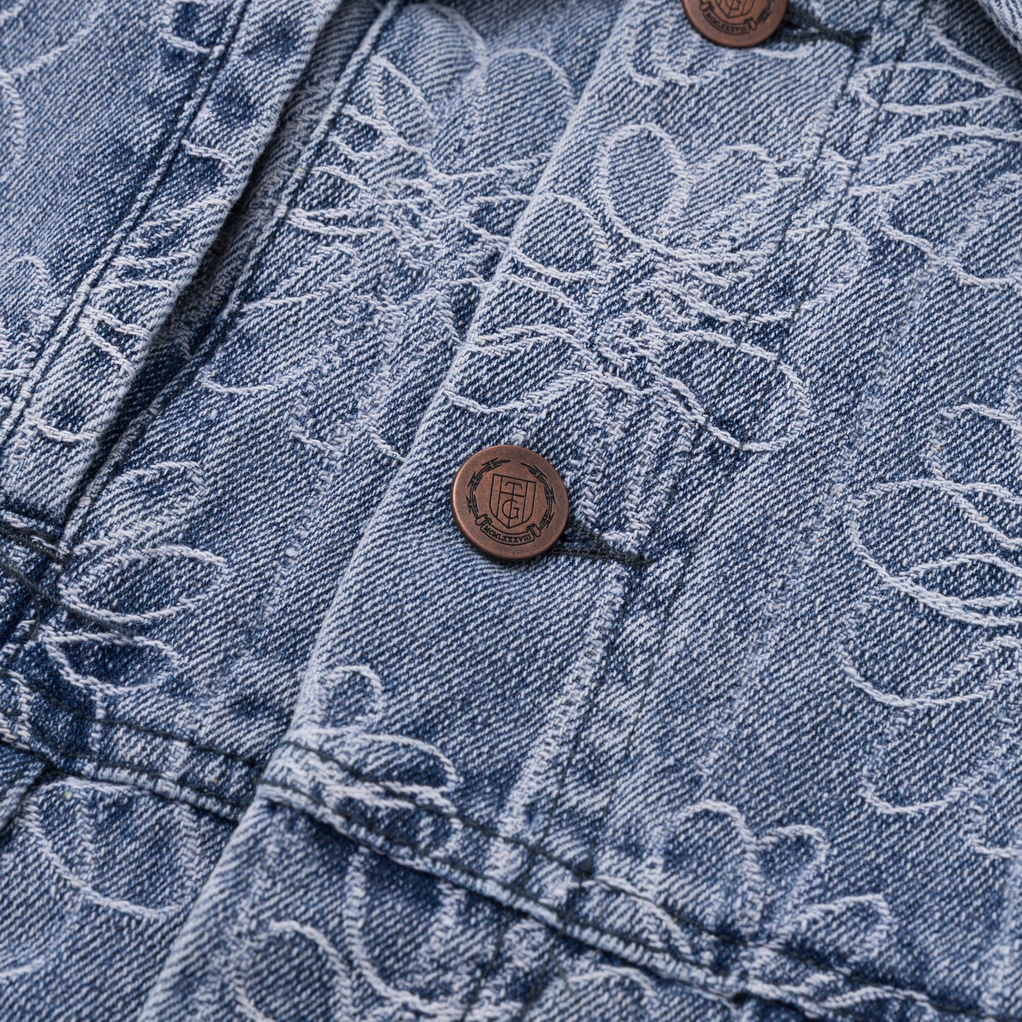 HONOR THE GIFT FLOWER JACQUARD JACKET-LIGHT INDIGO