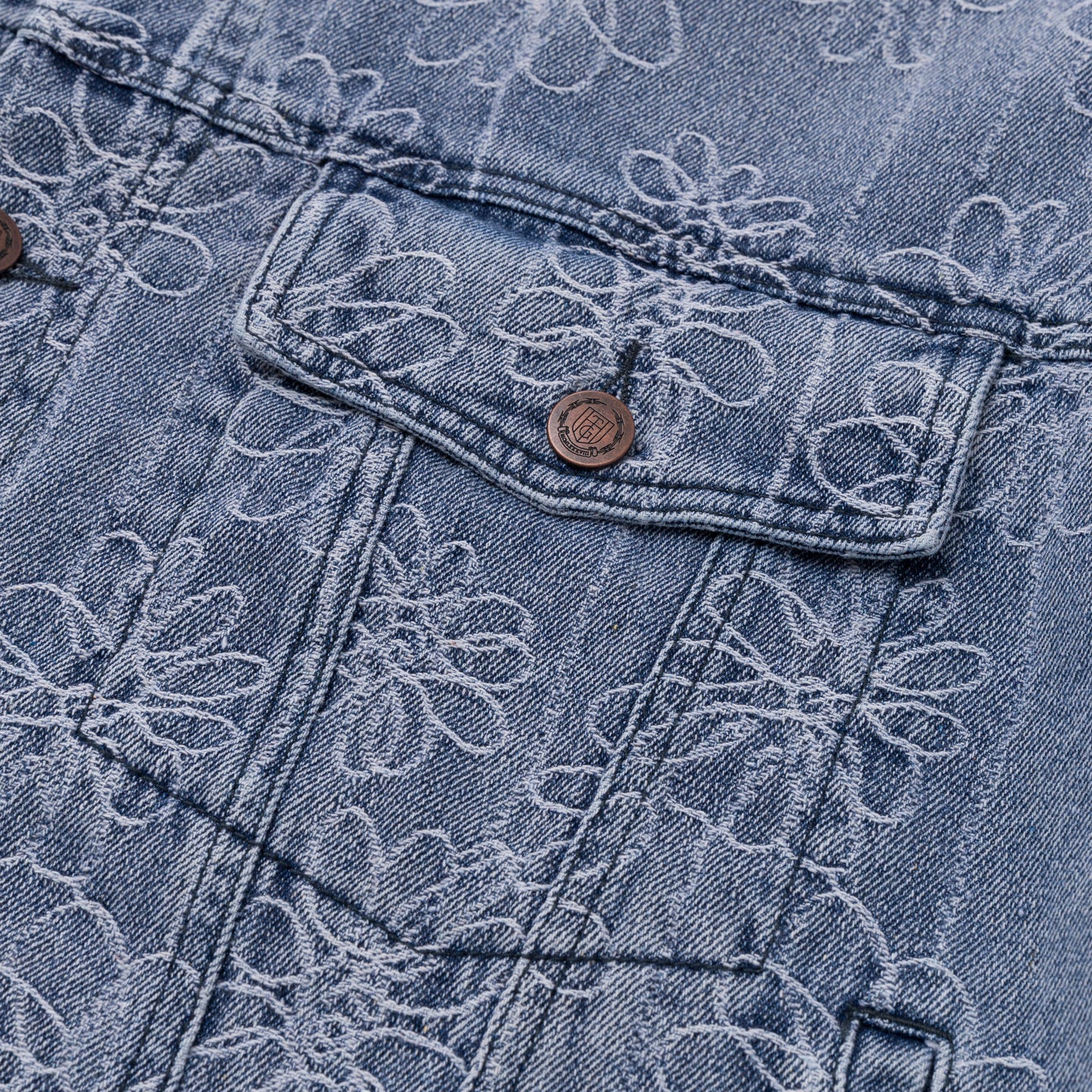 HONOR THE GIFT FLOWER JACQUARD JACKET-LIGHT INDIGO