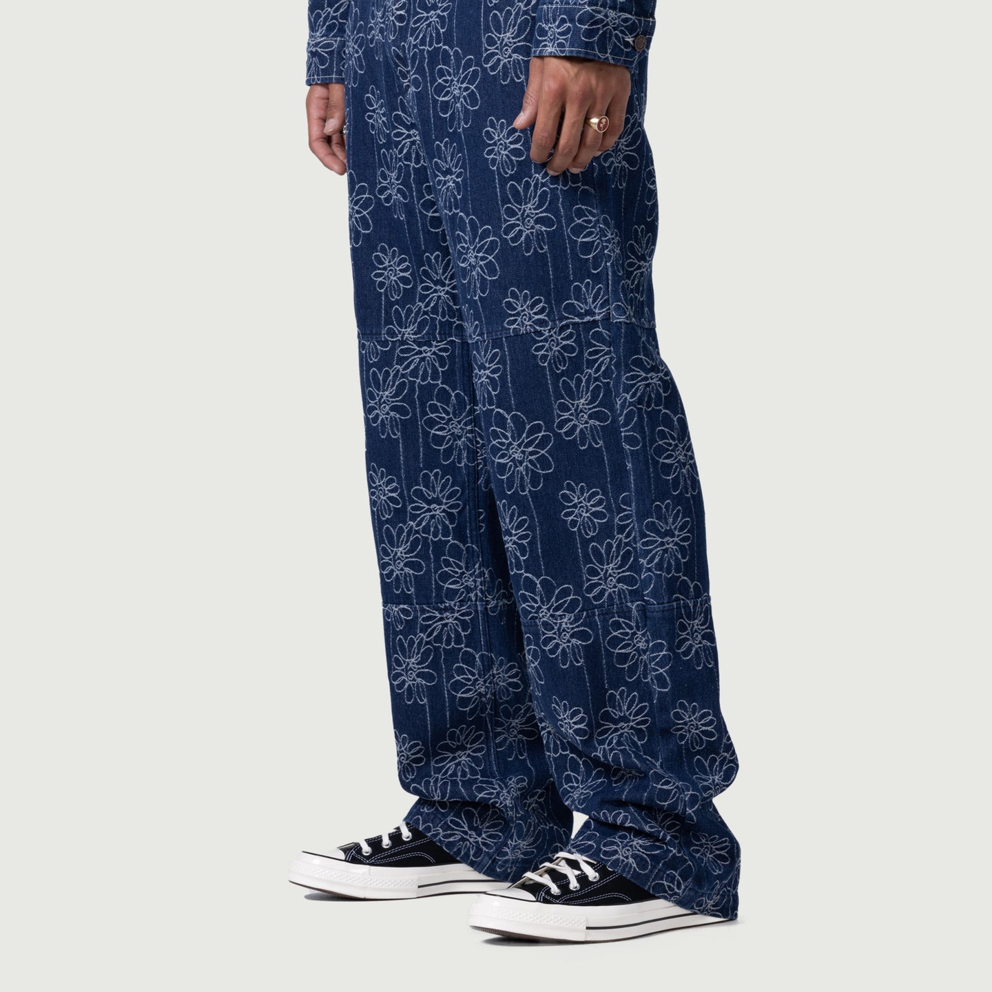 HONOR THE GIFT FLOWER JACQUARD PANT-INDIGO