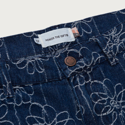 HONOR THE GIFT FLOWER JACQUARD PANT-INDIGO