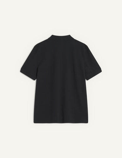MAISON KITSUNE FOX HEAD REGULAR POLO-BLACK
