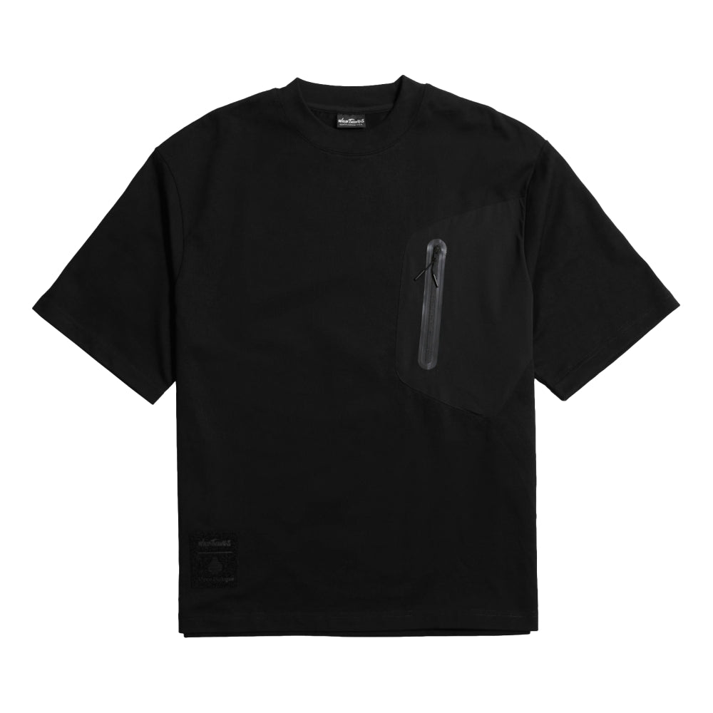 OPEN DIALOGUE X WILD THINGS FRONT POCKET SS TEE-BLACK