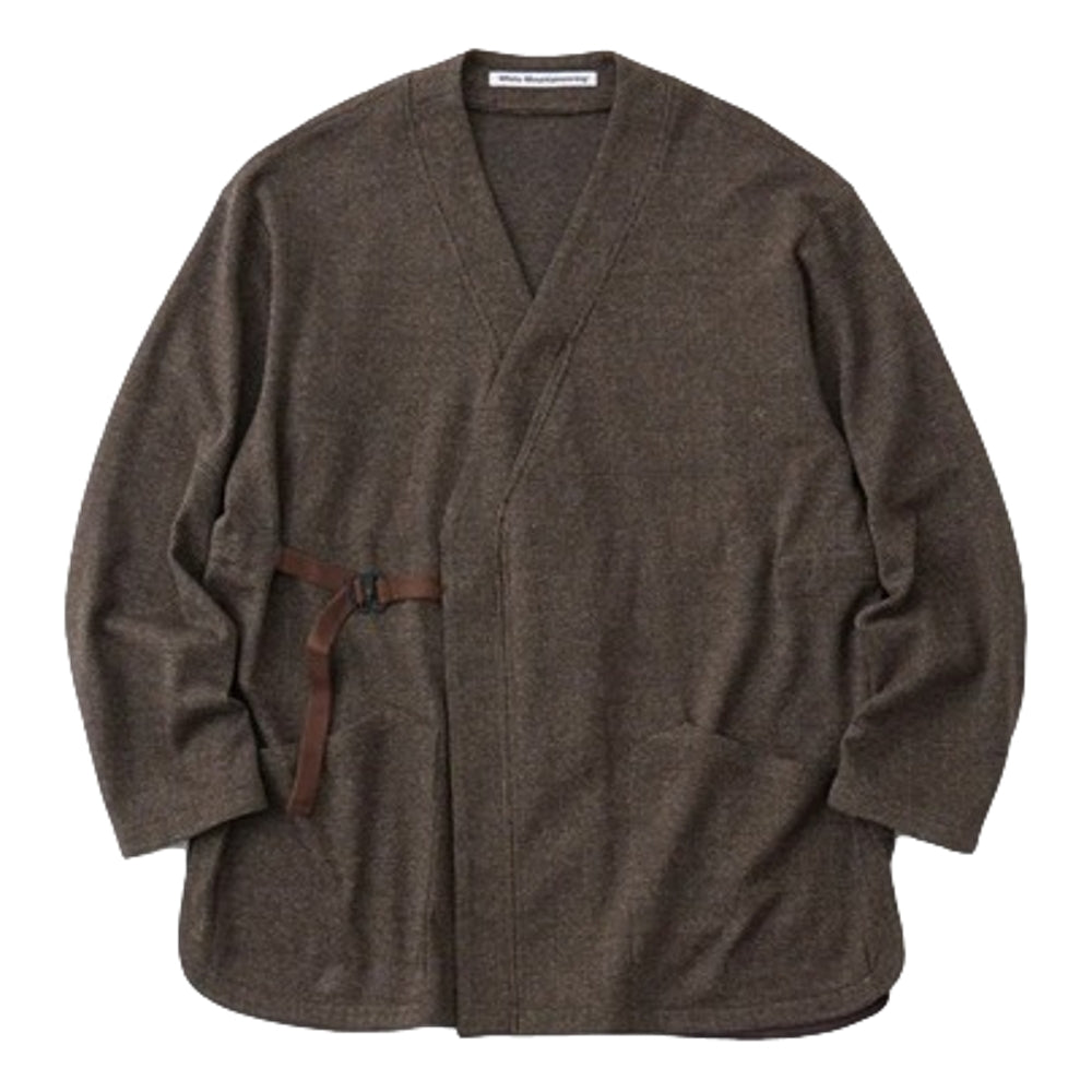 WHITE MOUNTAINEERING GLENCHECK KIMONO SHIRT-BROWN