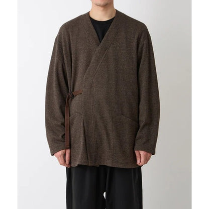 WHITE MOUNTAINEERING GLENCHECK KIMONO SHIRT-BROWN