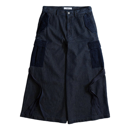 FUNDAMENTAL HAKAMA CARGO PANTS RINSE-INDIGO