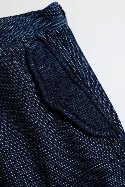 FUNDAMENTAL HAKAMA CARGO PANTS RINSE-INDIGO