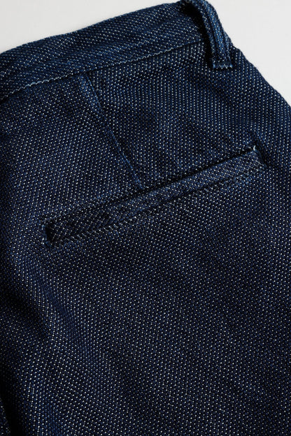 FUNDAMENTAL HAKAMA CARGO PANTS RINSE-INDIGO