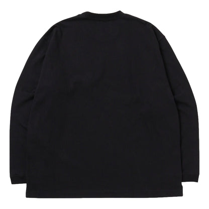 AND WANDER HEAVY COTTON POCKET LS T-BLACK