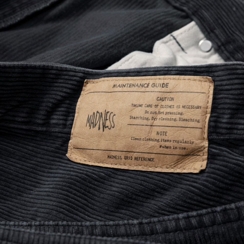 MADNESS HEAVY SELVAGE 10W-CORD WIDE PANTS (MADE IN JAPAN)-BLACK