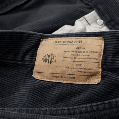 MADNESS HEAVY SELVAGE 10W-CORD WIDE PANTS (MADE IN JAPAN)-BLACK