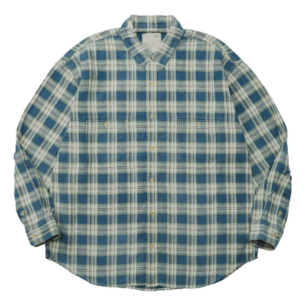 MADNESS HERRINGBONE FLUFFY WORKSHIRT (MADE IN JAPAN)-BLUE